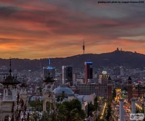 Puzzle Ηλιοβασίλεμα στη Βαρκελώνη